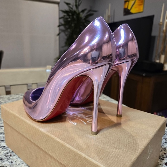 NEW Christian Louboutin Dolly Metallic Purple Pumps 100mm Size 39.5 - Picture 6 of 12
